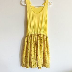 Yellow Sleeveless Fit & Flare Mini Dress